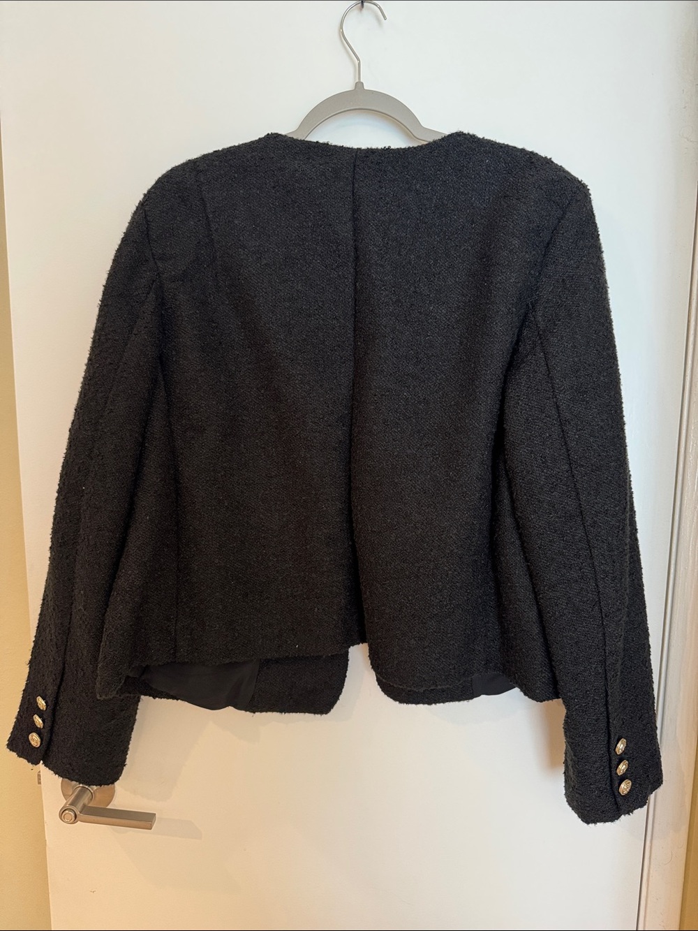 NEW Classic Black Bouclé Jacket with Gold Buttons - Universal Thread - Picture 7 of 8
